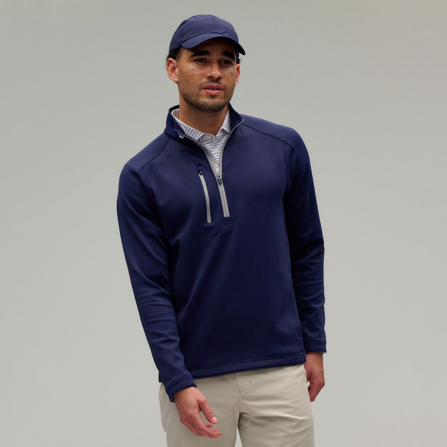 NAVY/METALLIC SILVER